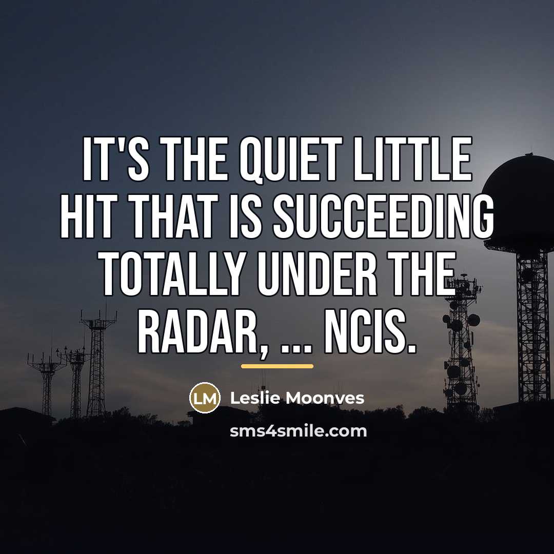 “It's the quiet little hit that is succeeding totally under…” quote by Leslie Moonves