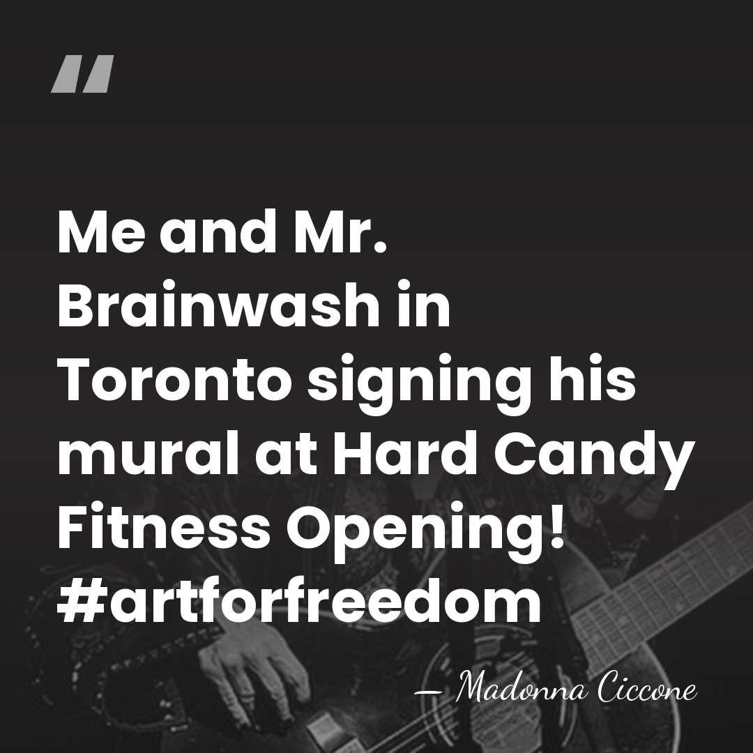 Me and Mr. Brainwash in Toronto signing his mural at Hard Candy&hellip; - Madonna Ciccone