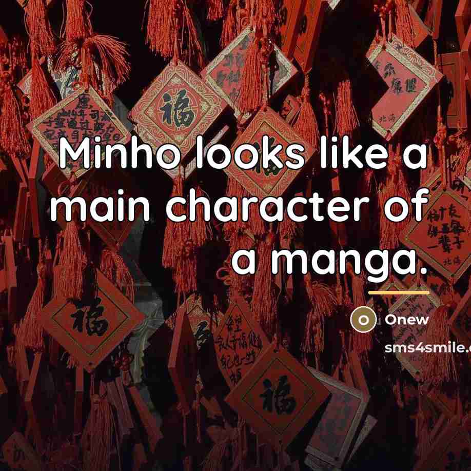 “Minho looks like a main character of a manga.…” quote by Onew