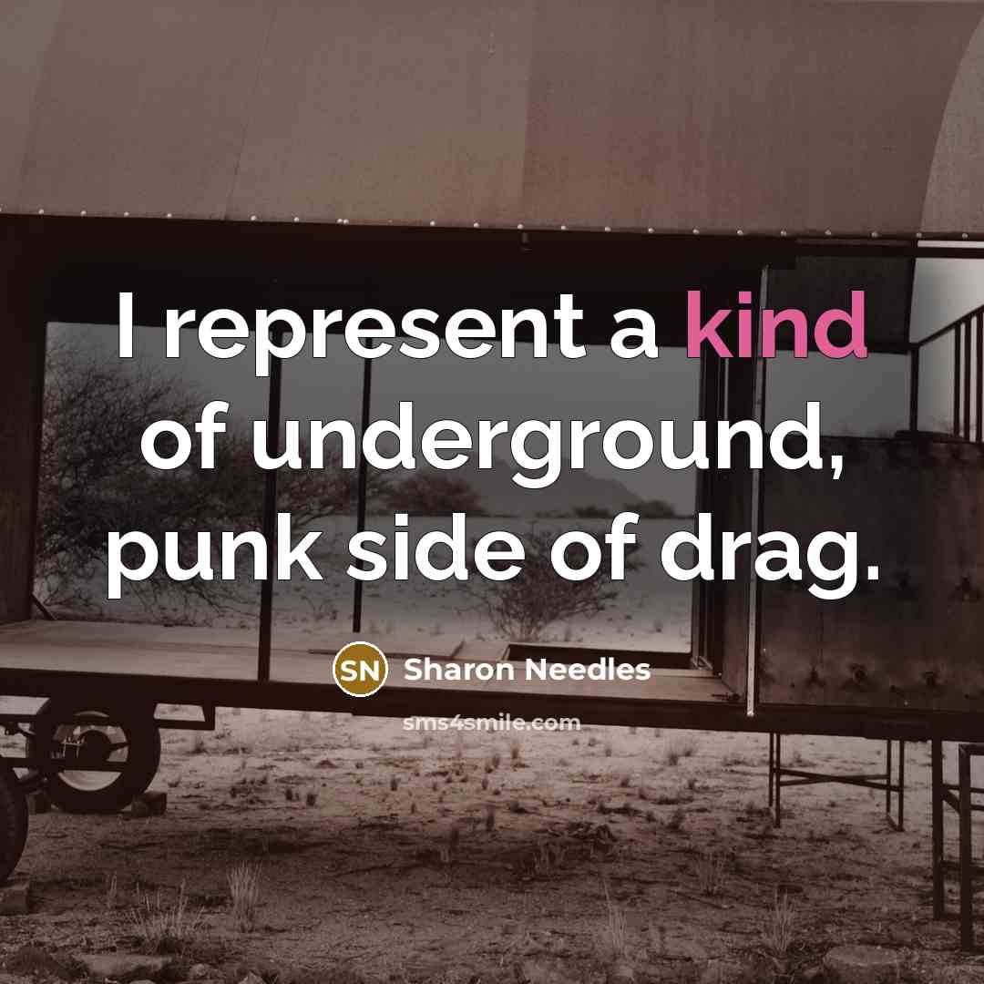 “I represent a kind of underground, punk side of drag.…” quote by Sharon Needles