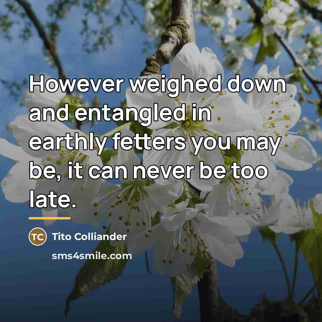 “However weighed down and entangled in earthly fetters you may…” quote by Tito Colliander
