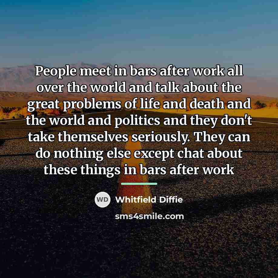 “People meet in bars after work all over the world…” quote by Whitfield Diffie