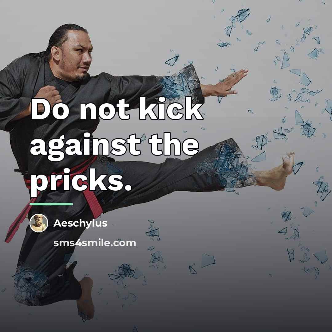 “Do not kick against the pricks.…” quote by Aeschylus