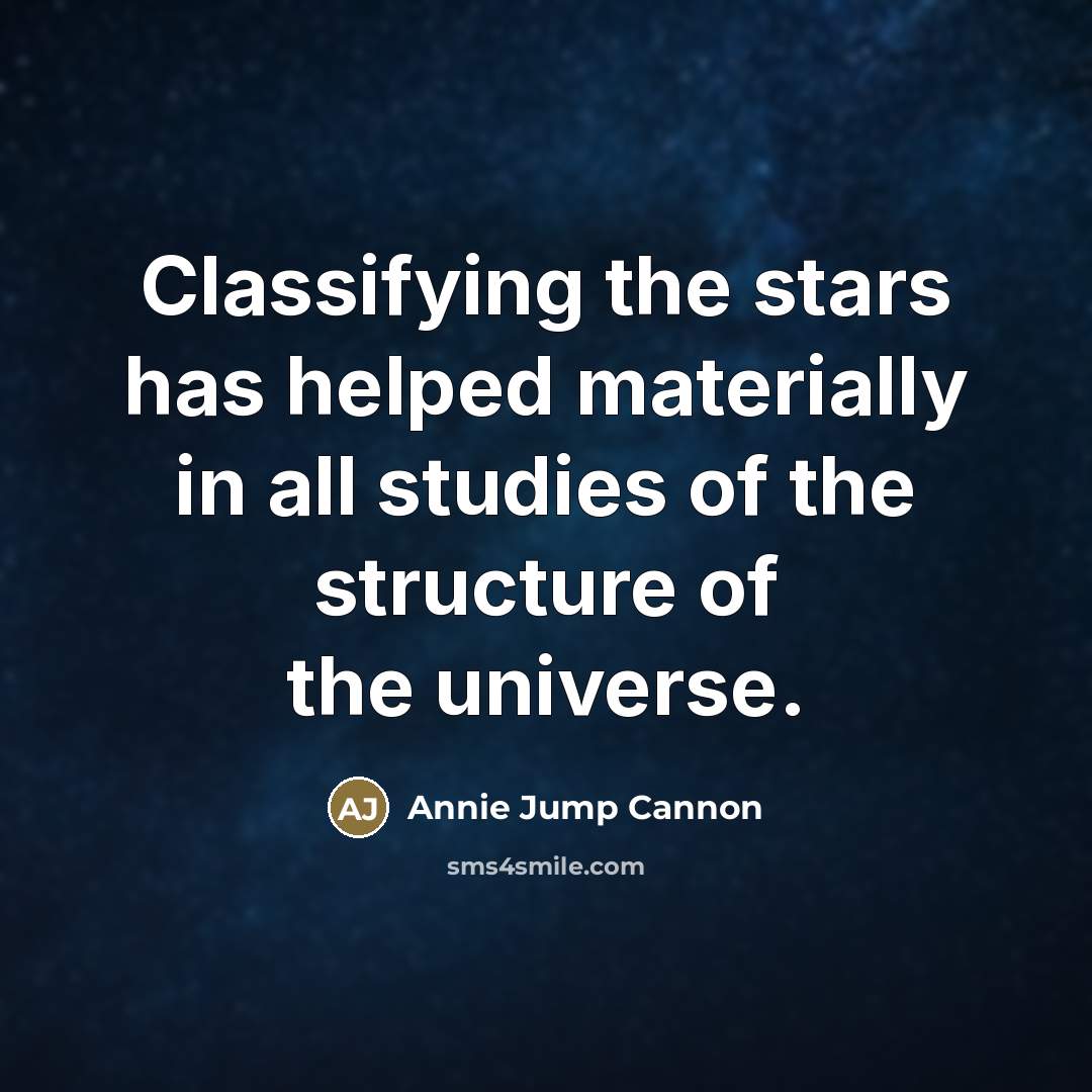 “Classifying the stars has helped materially in all studies of…” quote by Annie Jump Cannon