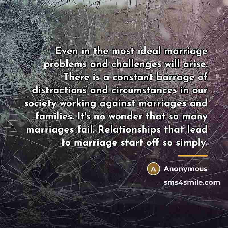 “Even in the most ideal marriage problems and challenges will…” quote by Anonymous