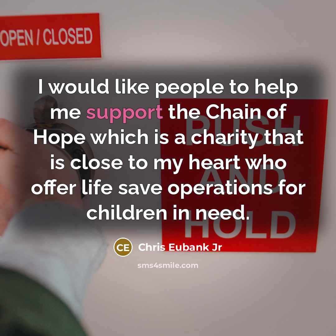 “I would like people to help me support the Chain…” quote by Chris Eubank Jr