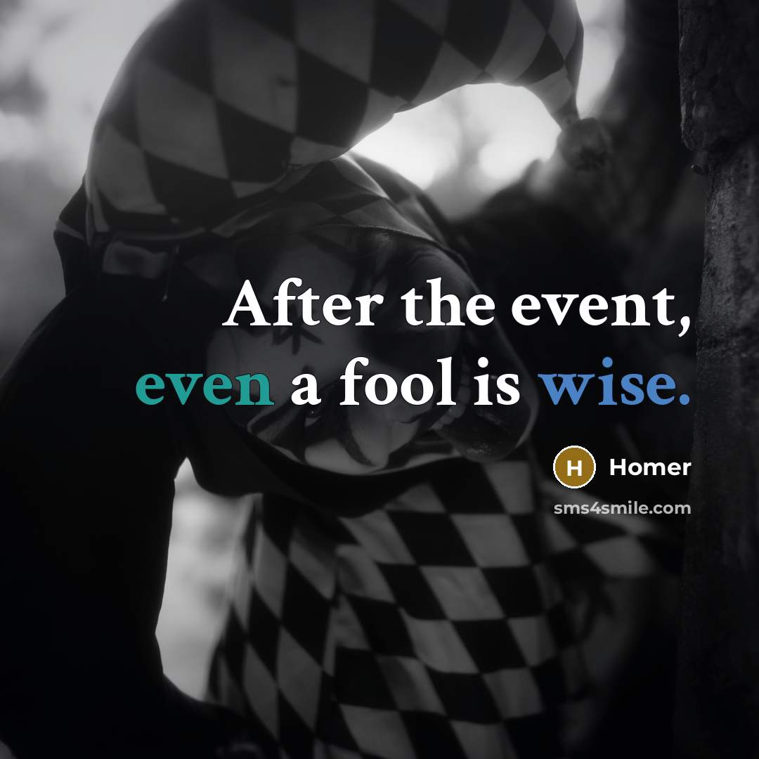 “After the event, even a fool is wise.” quote by Homer
