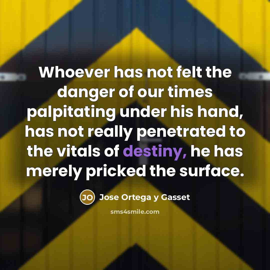 “Whoever has not felt the danger of our times palpitating…” quote by Jose Ortega y Gasset