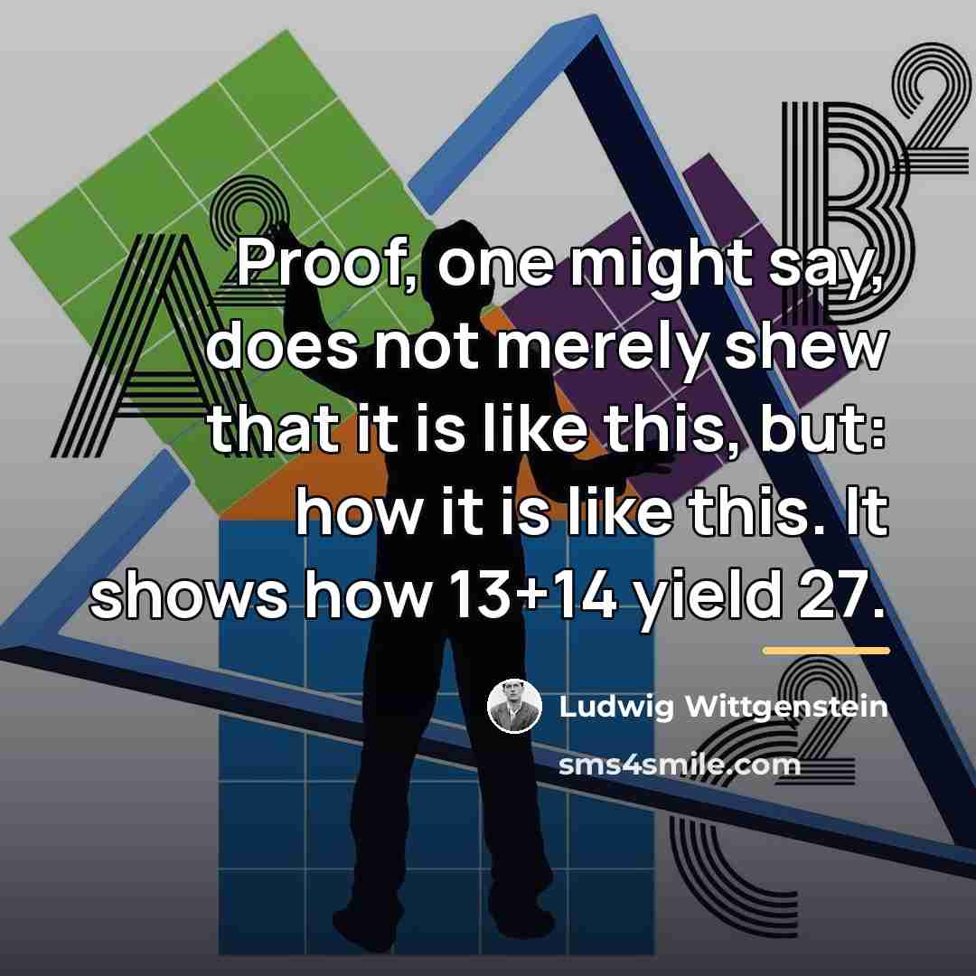 “Proof, one might say, does not merely shew that it…” quote by Ludwig Wittgenstein