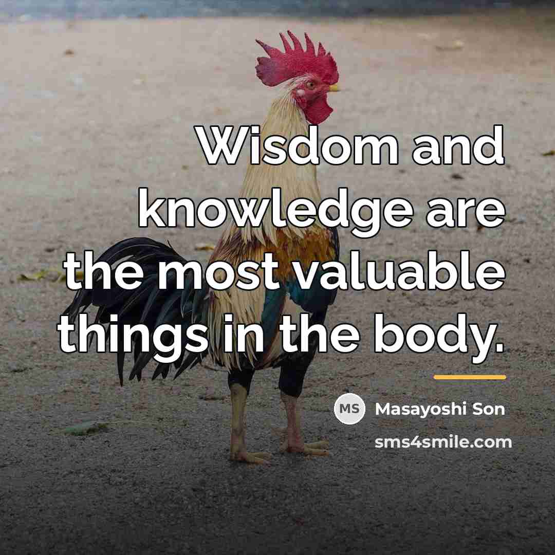 “Wisdom and knowledge are the most valuable things in the…” quote by Masayoshi Son