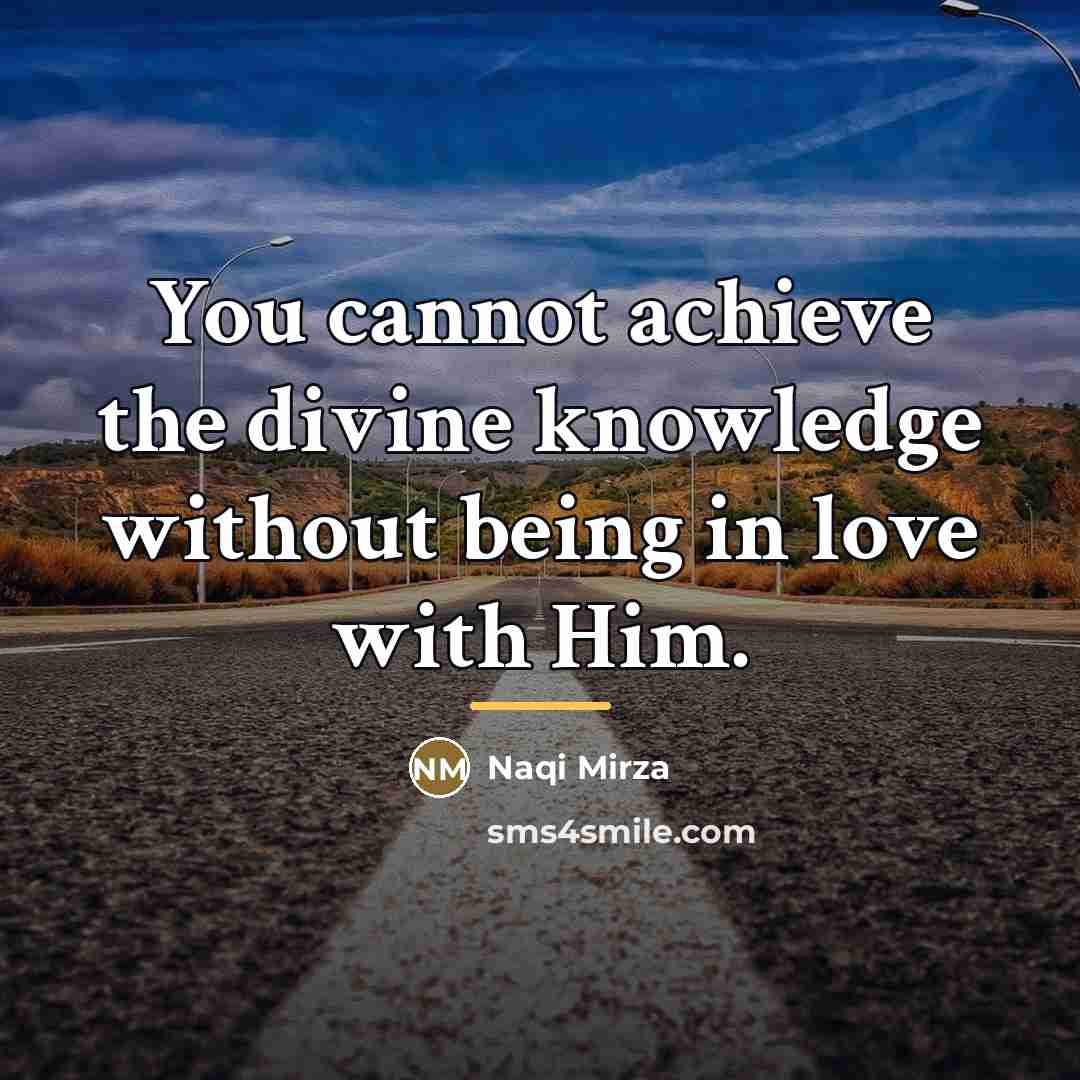 “You cannot achieve the divine knowledge without being in love…” quote by Naqi Mirza