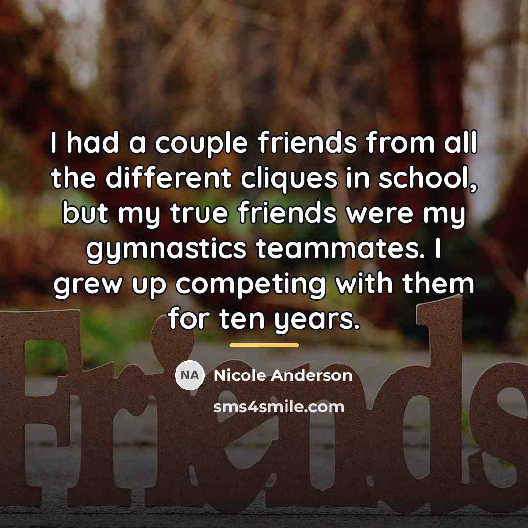 “I had a couple friends from all the different cliques…” quote by Nicole Anderson