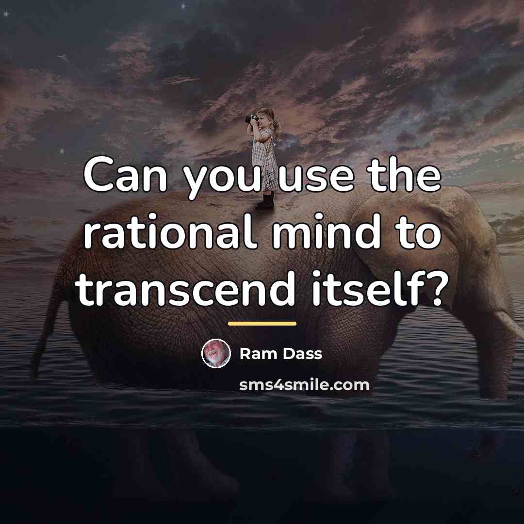 “Can you use the rational mind to transcend itself?…” quote by Ram Dass