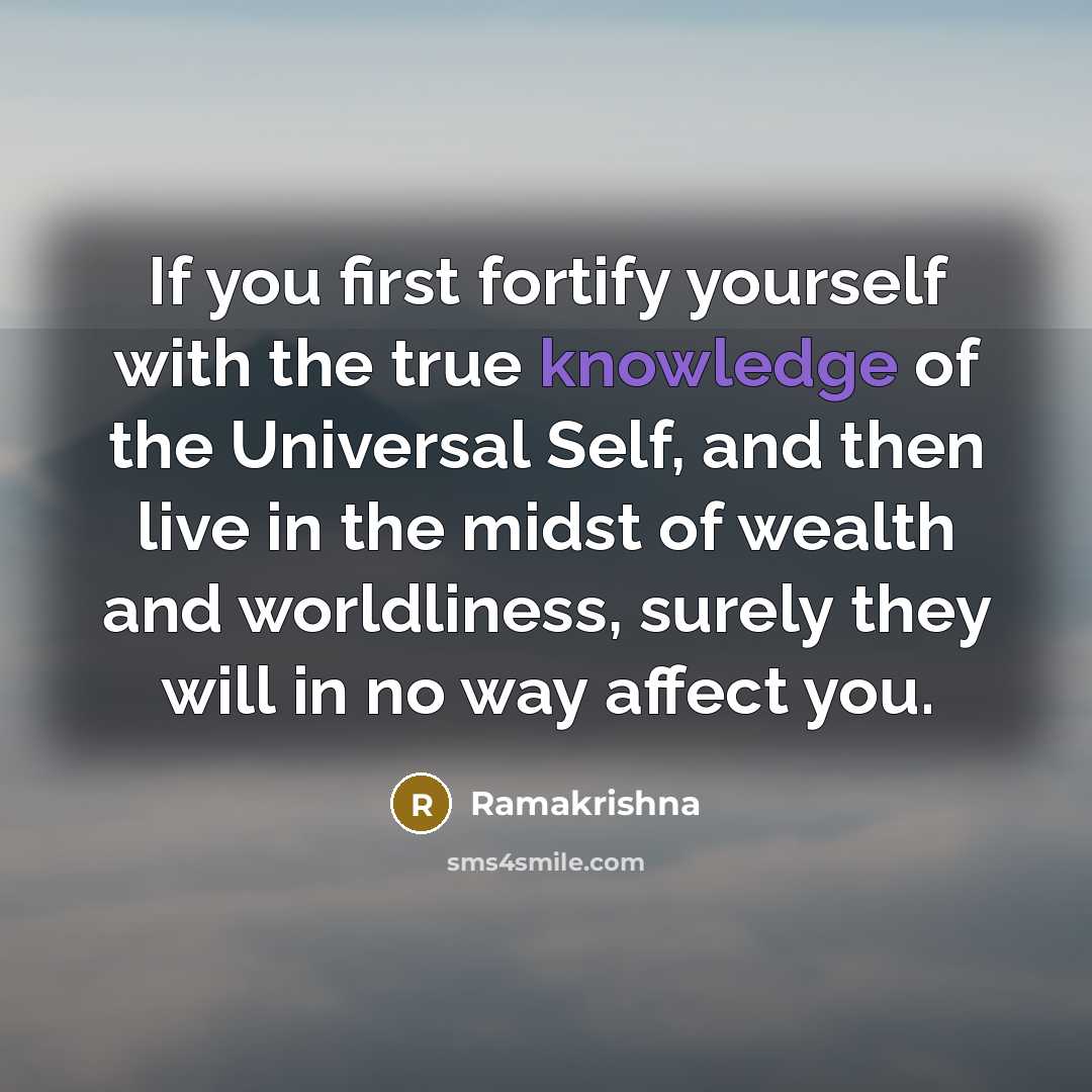 “If you first fortify yourself with the true knowledge of…” quote by Ramakrishna