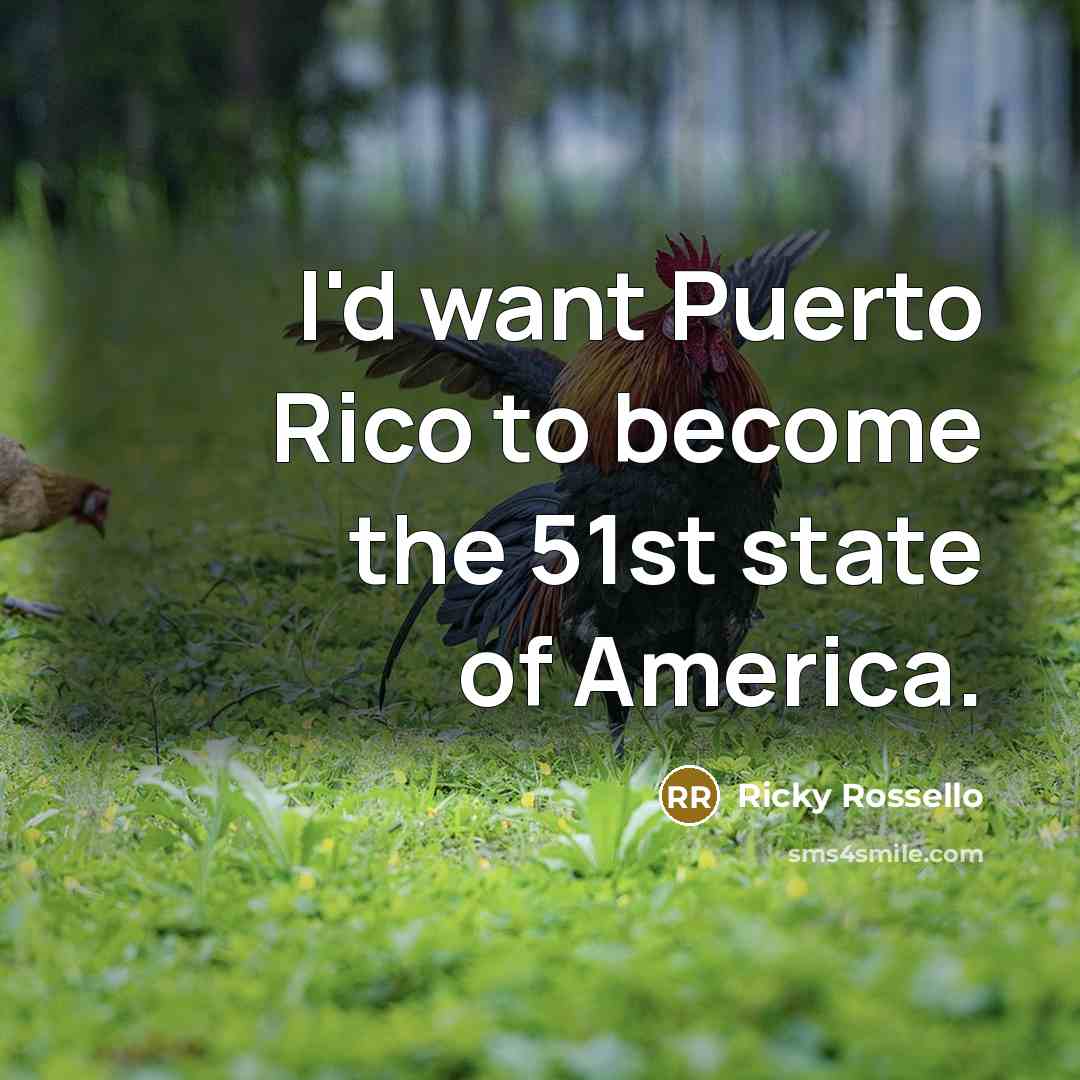 “I'd want Puerto Rico to become the 51st state of…” quote by Ricky Rossello