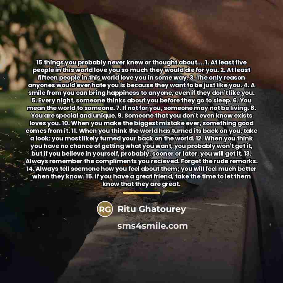 “15 things you probably never knew or thought about.... 1.…” quote by Ritu Ghatourey