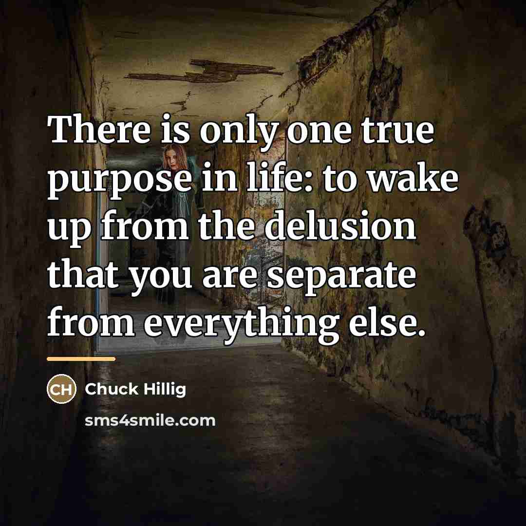 “There is only one true purpose in life: to wake…” quote by Chuck Hillig