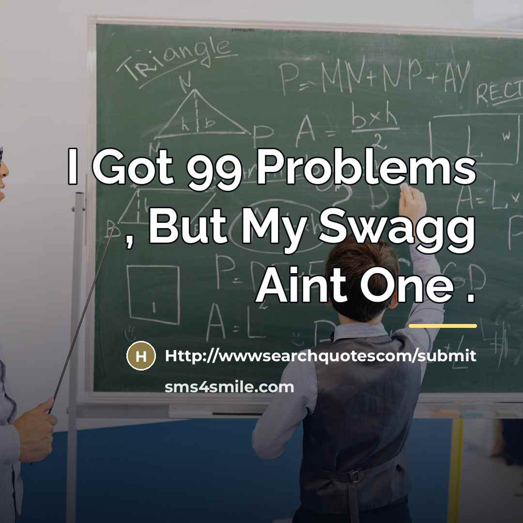 “I Got 99 Problems , But My Swagg Aint One…” quote by Anonymous