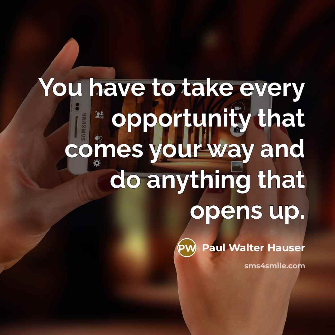 “You have to take every opportunity that comes your way…” quote by Paul Walter Hauser