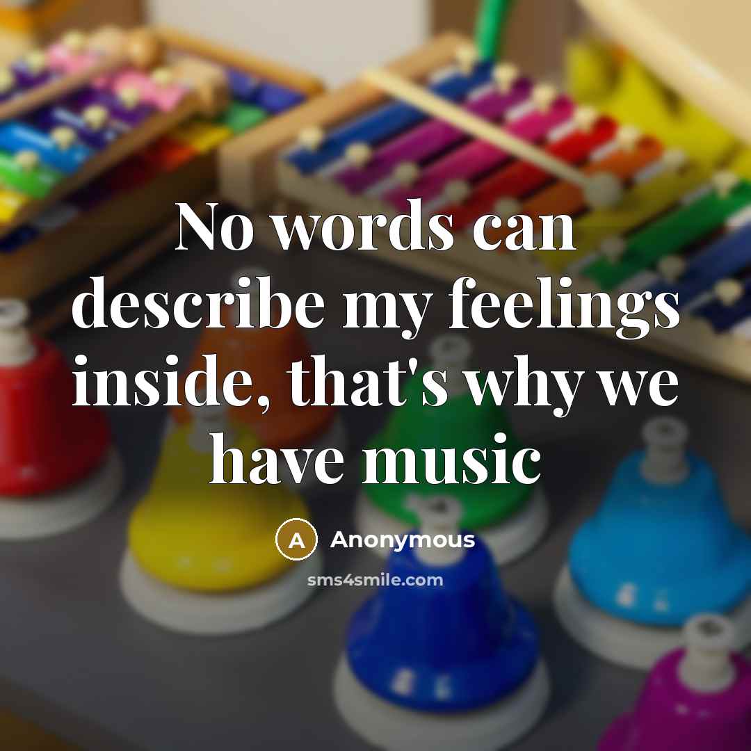 “No words can describe my feelings inside, that's why we have music” quote by Anonymous