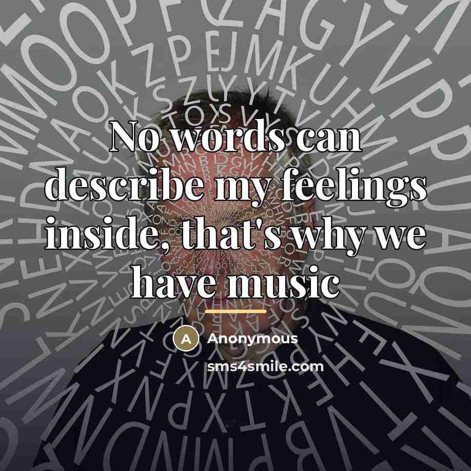 “No words can describe my feelings inside, that's why we…” quote by Anonymous