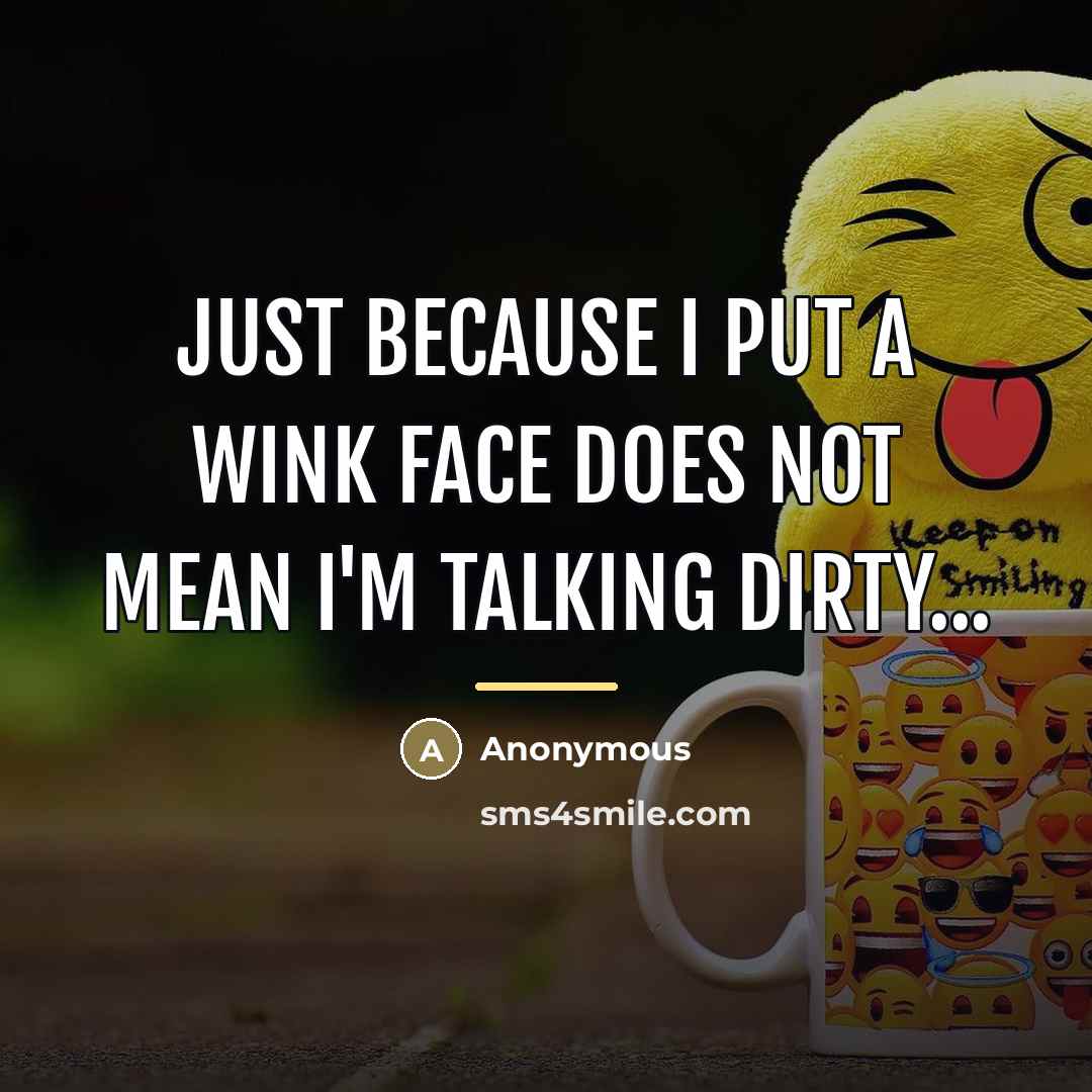 “Just because I put a wink face does not mean…” quote by Anonymous