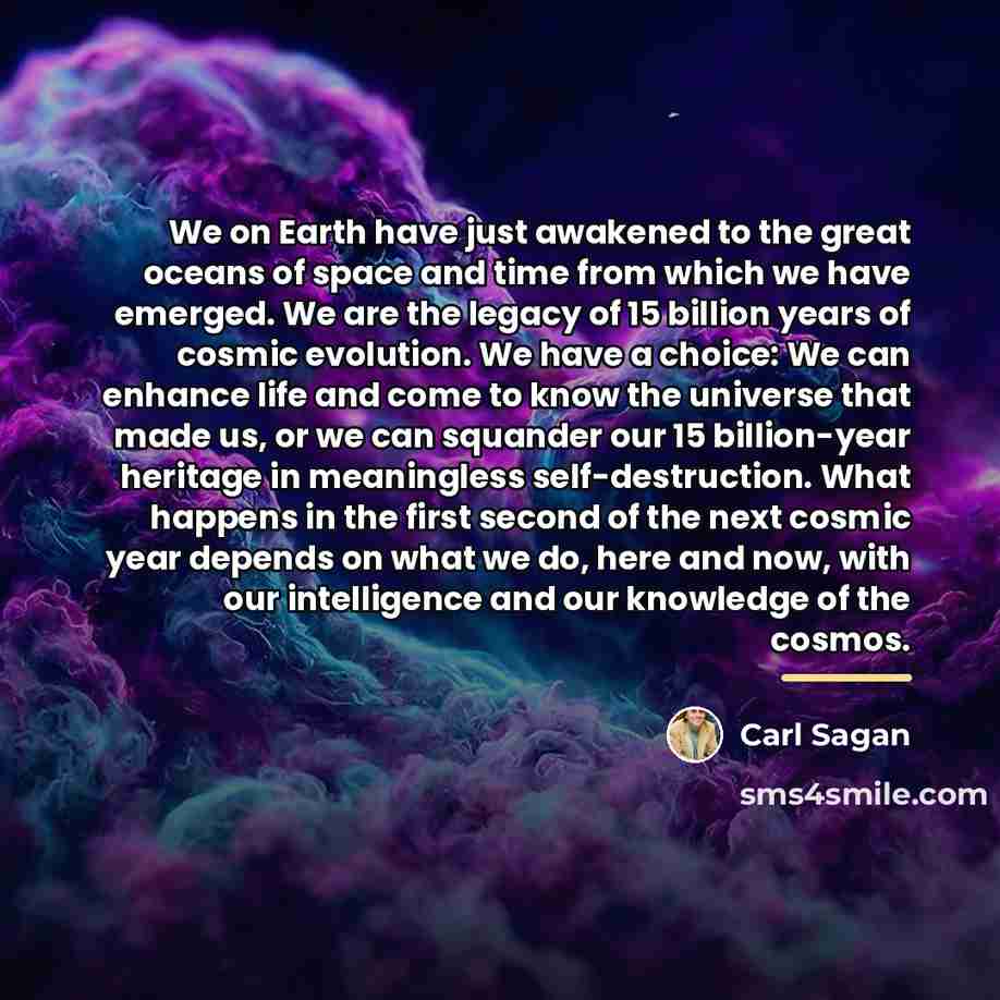 “We on Earth have just awakened to the great oceans…” quote by Carl Sagan