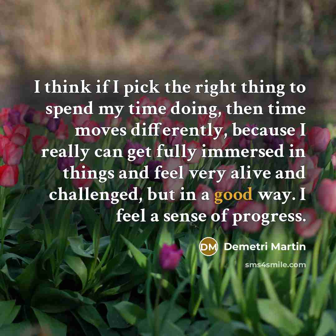“I think if I pick the right thing to spend…” quote by Demetri Martin