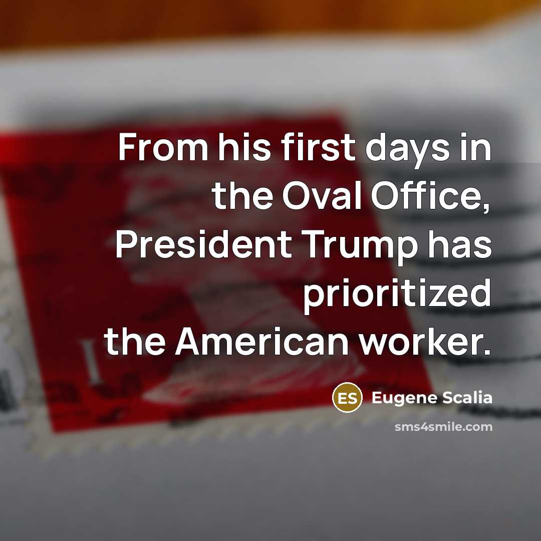 “From his first days in the Oval Office, President Trump…” quote by Eugene Scalia