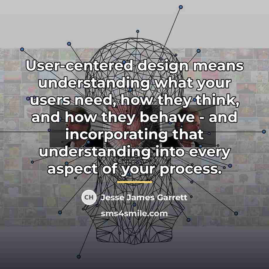“User-centered design means understanding what your users need, how they…” quote by Jesse James Garrett