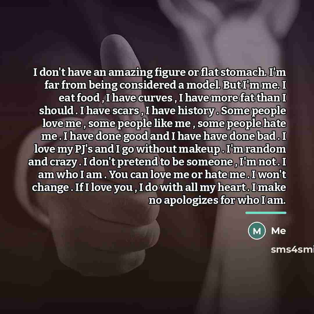 “I don't have an amazing figure or flat stomach. I'm…” quote by Me