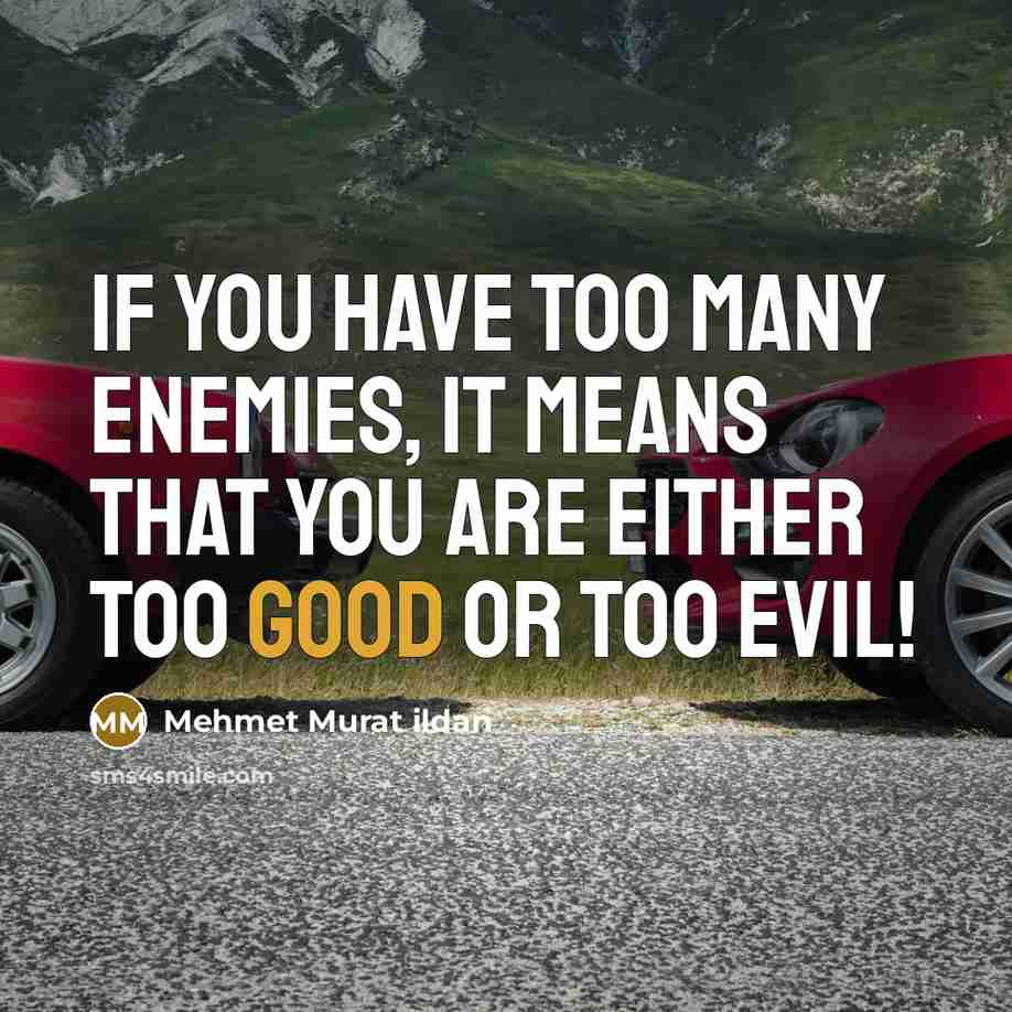 “If you have too many enemies, it means that you…” quote by Mehmet Murat Ildan