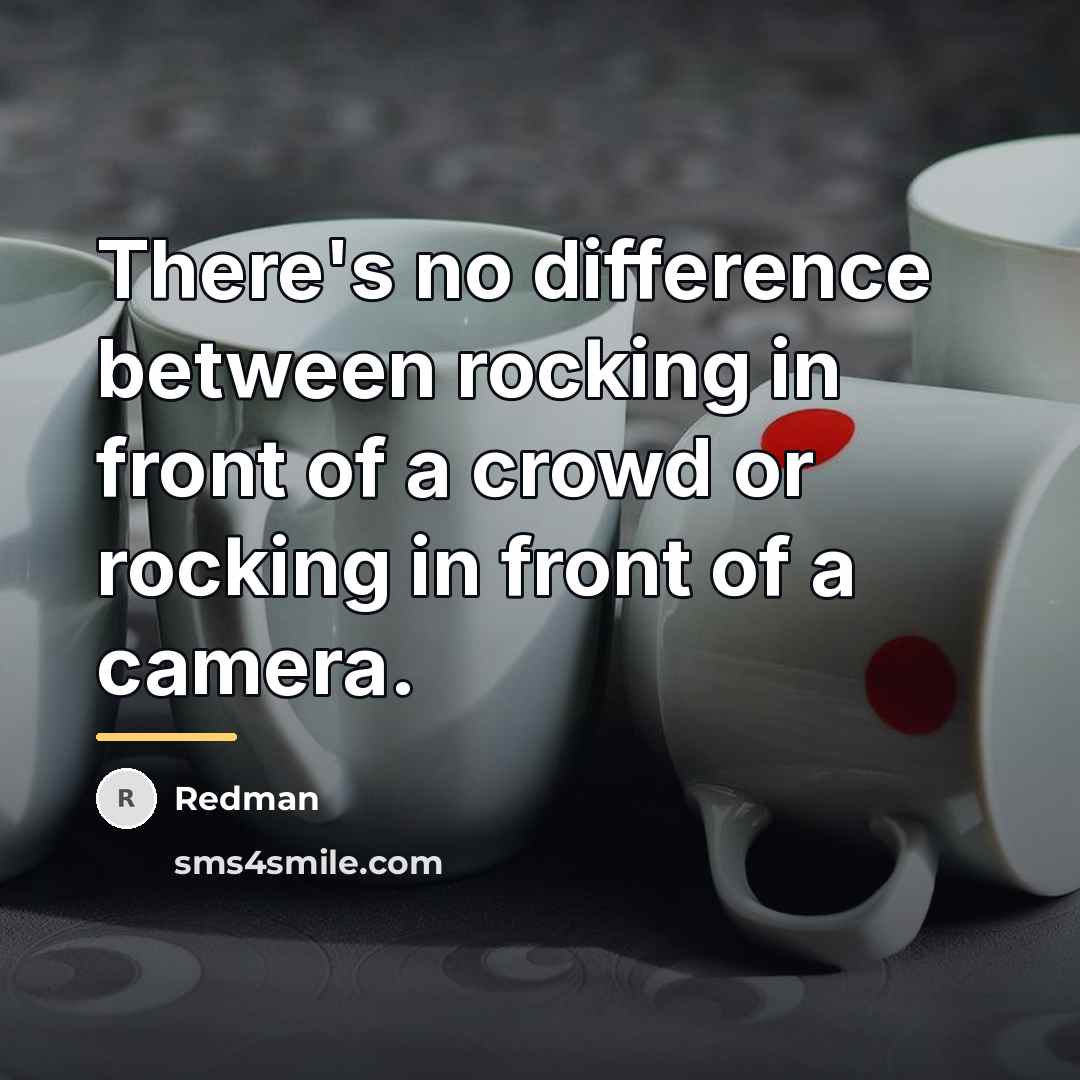 “There's no difference between rocking in front of a crowd…” quote by Redman
