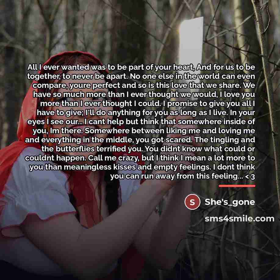 “All I ever wanted was to be part of your…” quote by She's_gone