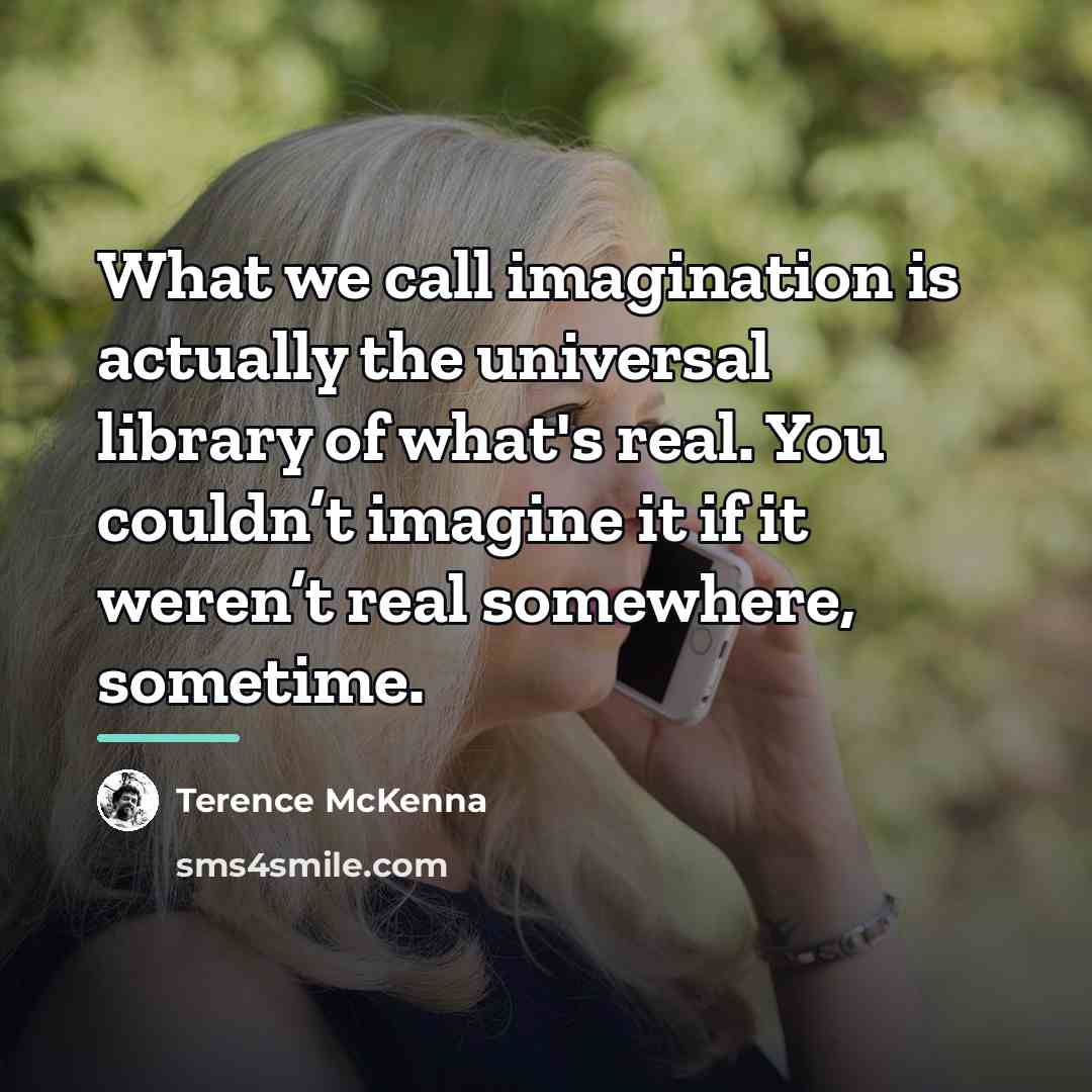 “What we call imagination is actually the universal library of…” quote by Terence McKenna