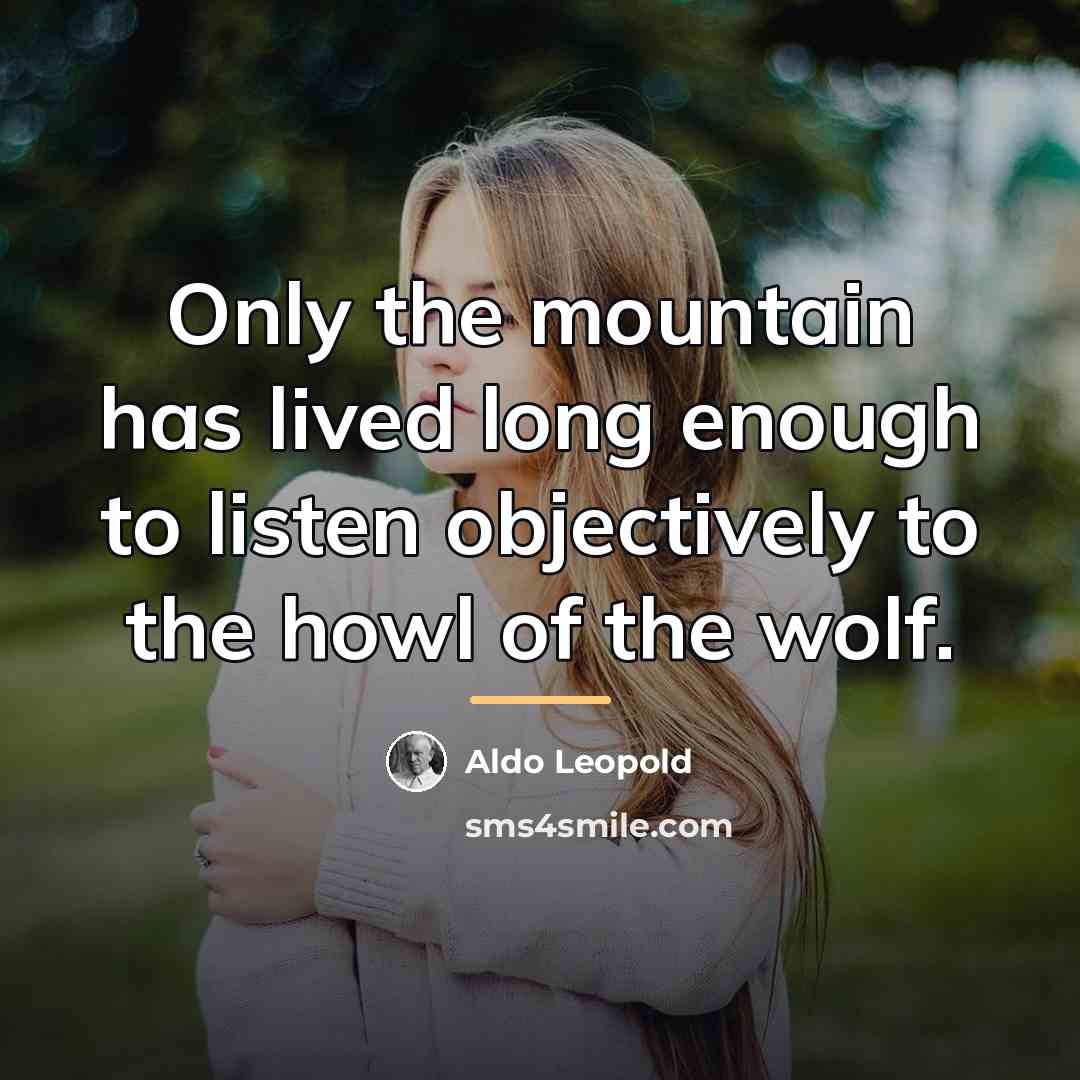 “Only the mountain has lived long enough to listen objectively…” quote by Aldo Leopold