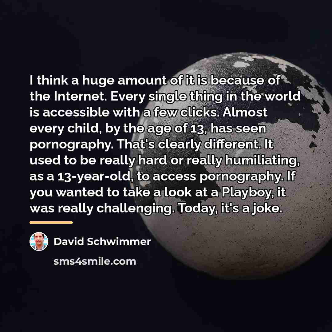 “I think a huge amount of it is because of…” quote by David Schwimmer
