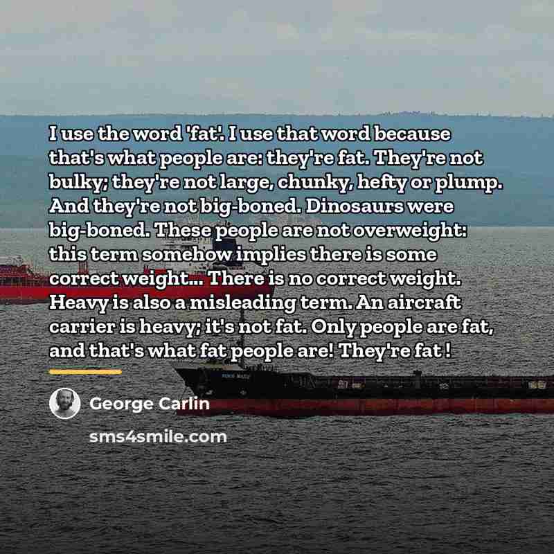 “I use the word 'fat'. I use that word because…” quote by George Carlin