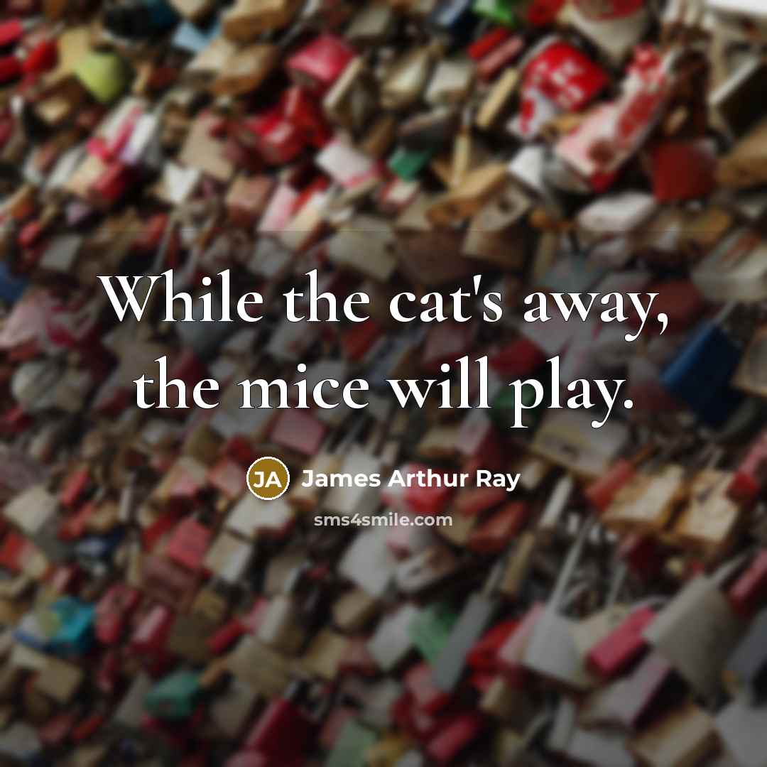 “While the cat's away, the mice will play.…” quote by James Arthur Ray