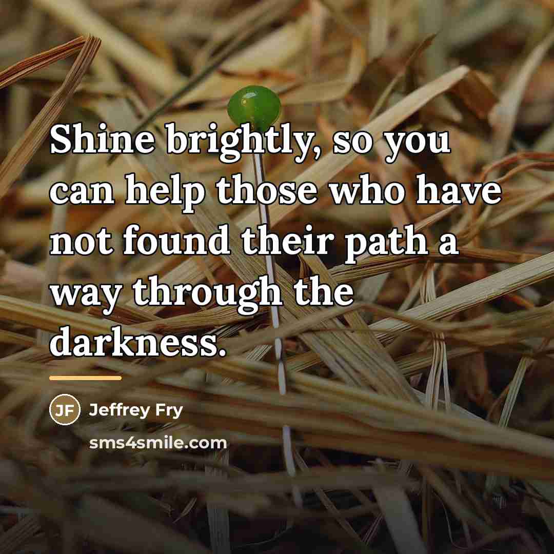 “Shine brightly, so you can help those who have not…” quote by Jeffrey Fry