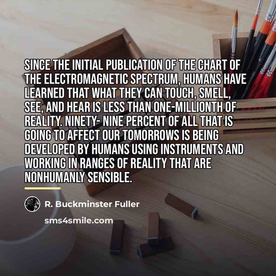 “Since the initial publication of the chart of the electromagnetic…” quote by R. Buckminster Fuller