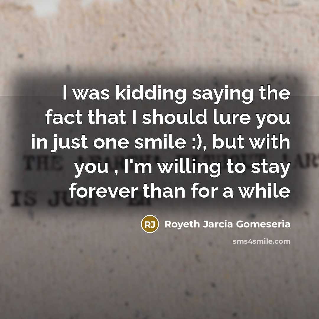 “I was kidding saying the fact that I should lure…” quote by Royeth Jarcia Gomeseria