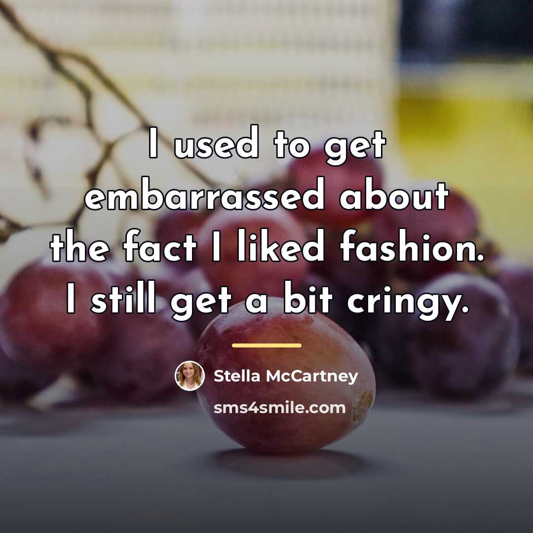 “I used to get embarrassed about the fact I liked…” quote by Stella McCartney
