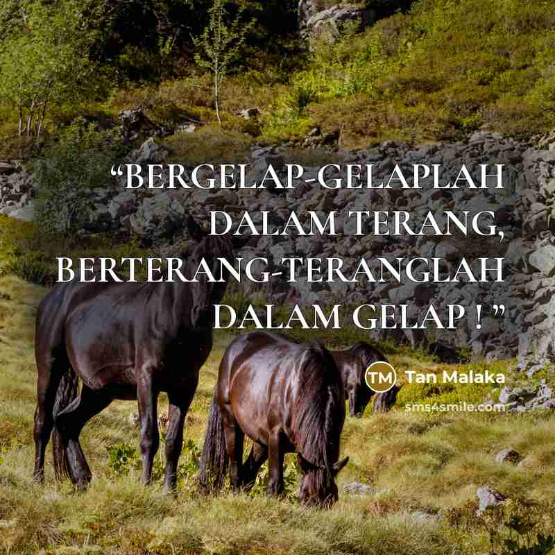 “BERGELAP-GELAPLAH DALAM TERANG, BERTERANG-TERANGLAH DALAM GELAP !” quote by Tan Malaka