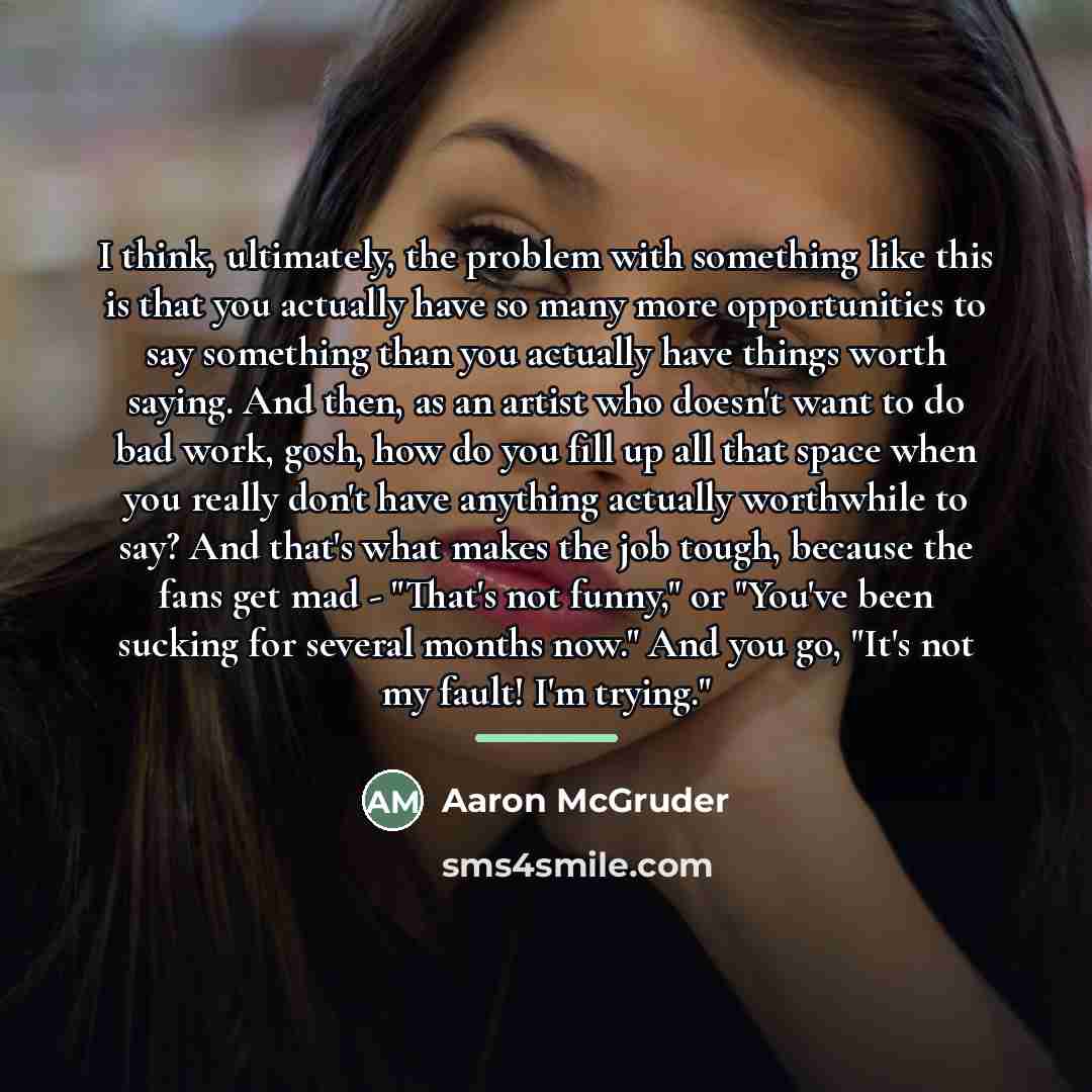 “I think, ultimately, the problem with something like this is…” quote by Aaron McGruder