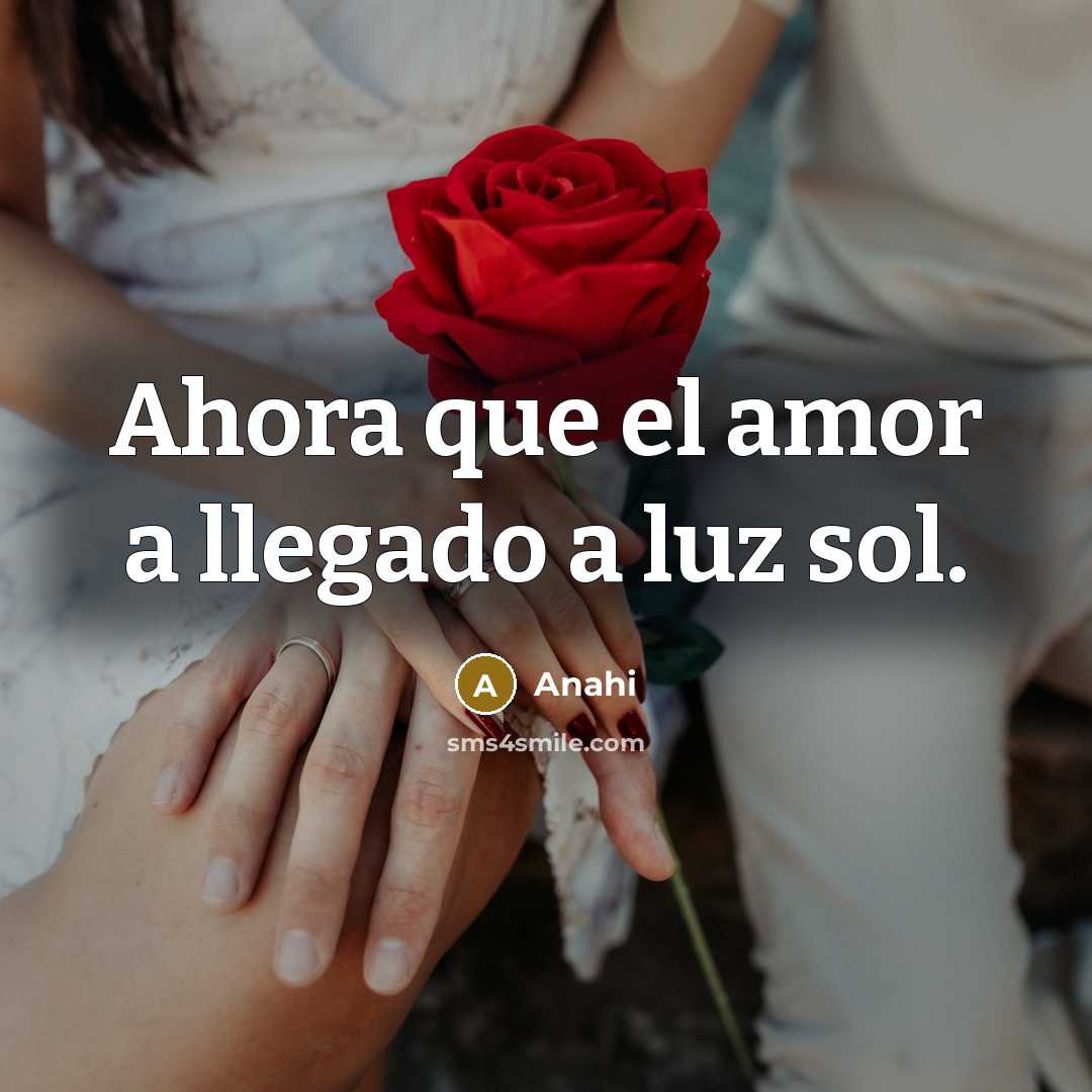“Ahora que el amor a llegado a luz sol.” quote by Anahi