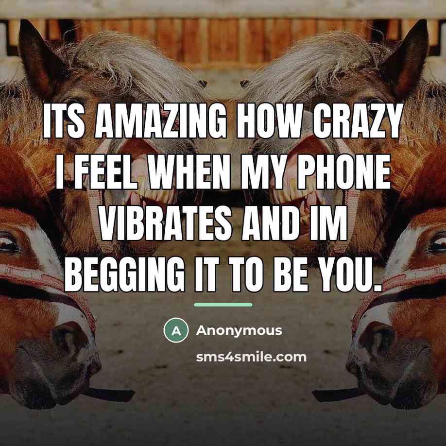 “Its amazing how crazy I feel when my phone vibrates…” quote by Anonymous