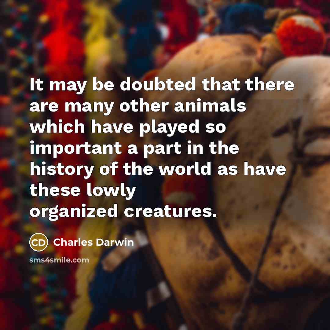 “It may be doubted that there are many other animals…” quote by Charles Darwin