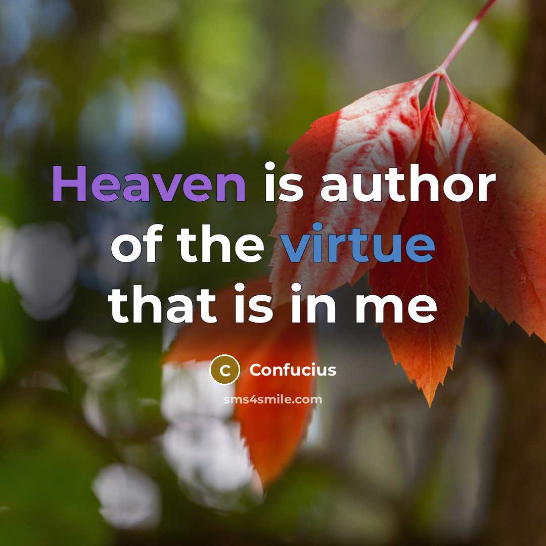 “Heaven is author of the virtue that is in me” quote by Confucius