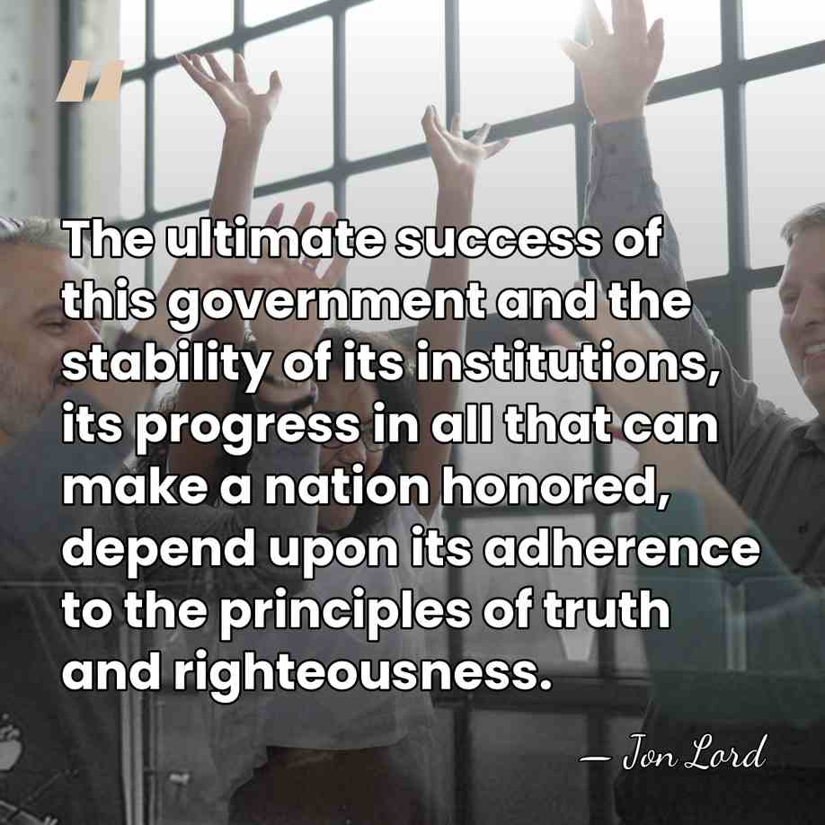 The ultimate success of this government and the stability of its institutions,&hellip; - Jon Lord